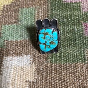 Vintage turquoise statement ring - size 5